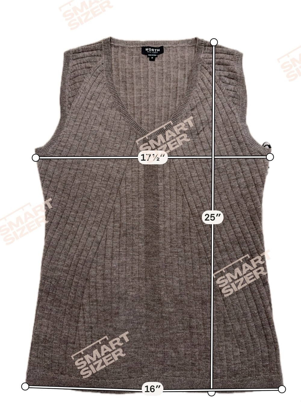 Worth New York Heather Lager Ribbed V-Neck Sweater Tank M - Picture 9 of 10